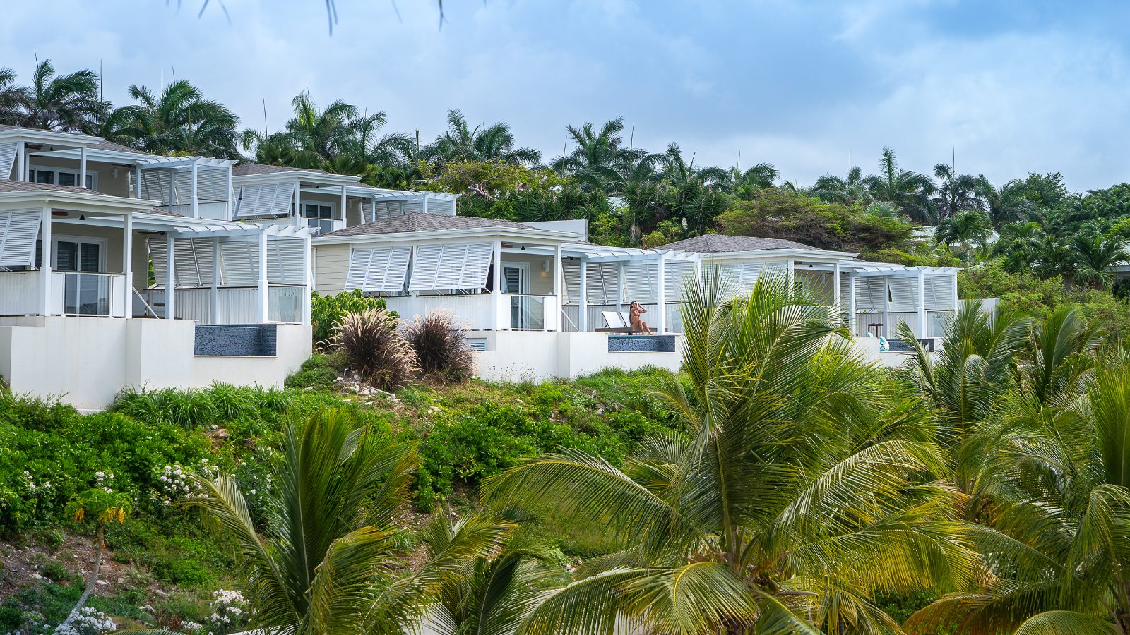A row of villas above the gardens
