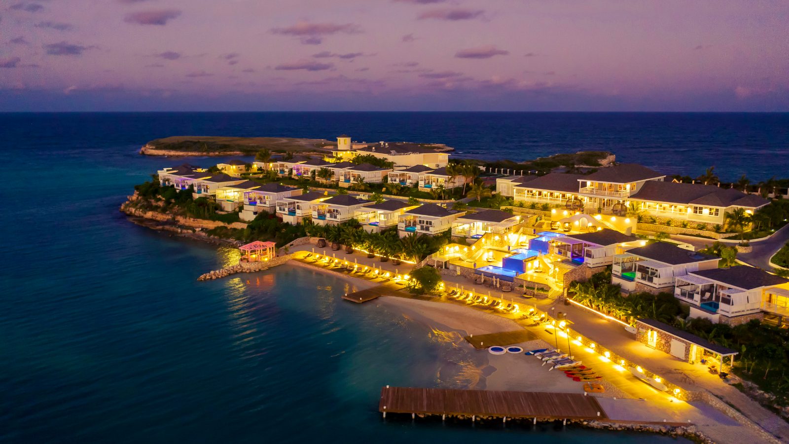 The resort at dusk